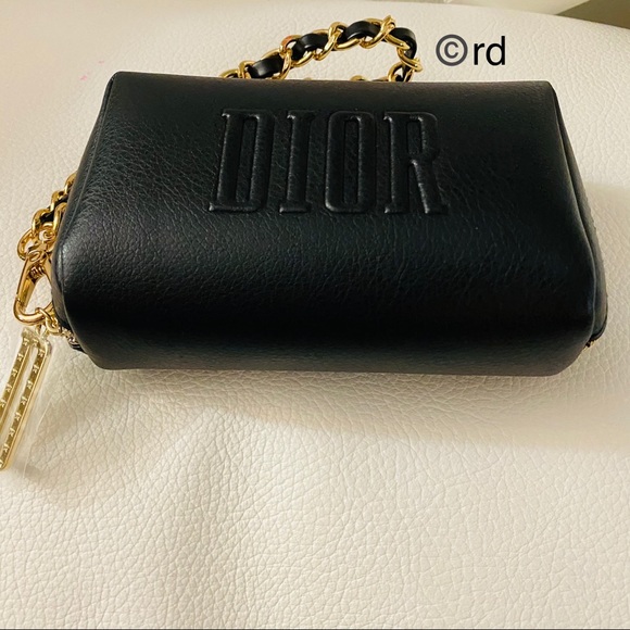 Dior Black & Gold Chain Wristlet Small new - Picture 4 of 7